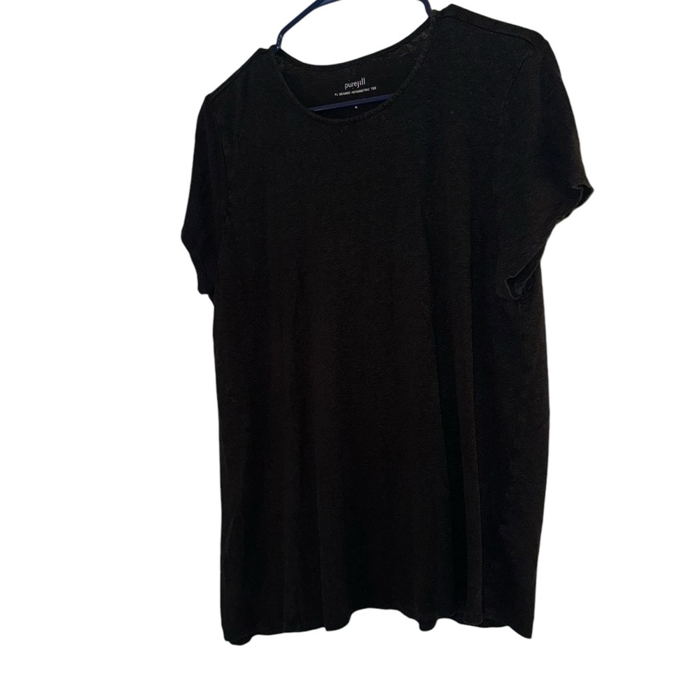 Women’s J.Jill—Pure Jill—Black PJ Seamed Asymmetric Tee. Size X-Large. - Picture 3 of 12